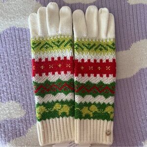 Kate Spade Christmas Argyle Multicolor Patterned Gloves
